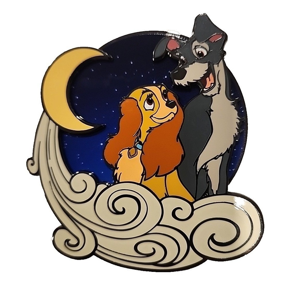 Disney‎ Lady and the Tramp Dogs Moon Jumbo Disneyland PARIS DLP Pin 171315